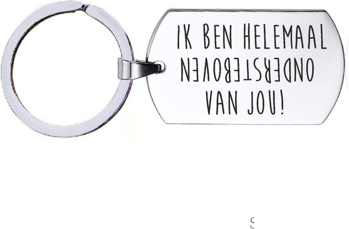 Sleutelhanger RVS - Ik Ben Helemaal Ondersteboven Van Jou | bol.com