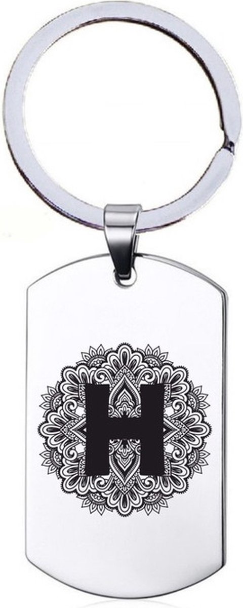 Sleutelhanger RVS - H Mandala
