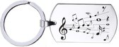 Sleutelhanger RVS - Muzieknoten