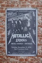 Wandbord - Metallica - Metalen wandbord - Mancave - Mancave decoratie - Retro - Metalen borden - Metal sign - Bar decoratie - Tekst bord - Wandborden – Bar - Wand Decoratie - Metalen bord - UV best
