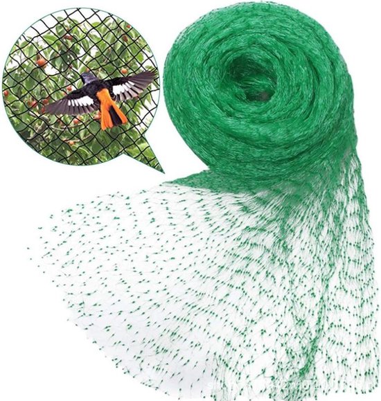 New Age Devi - Vogelnet - Tuinnet Vogels - 5x4m - Groen - Extra Sterk - Maaswijdte 10mm - Net bescherming tegen Vogels