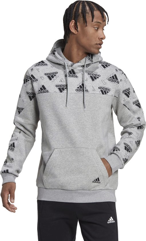 Adidas hoodie stadium graphic - Maat L - grijs