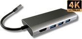 GAME HERO® USB C Hub naar USB en 4K HDMI - 8 in 1 Docking Station - Micro SD card reader - Premium Kwaliteit - Universeel - Spacegray