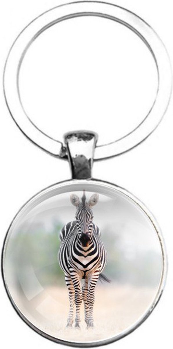 Sleutelhanger Glas - Zebra
