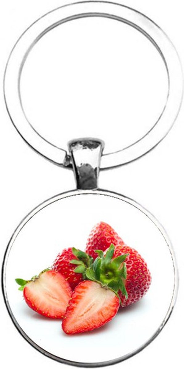 Sleutelhanger Glas - Aardbeien