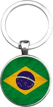 Sleutelhanger Glas - Vlag Brazilie