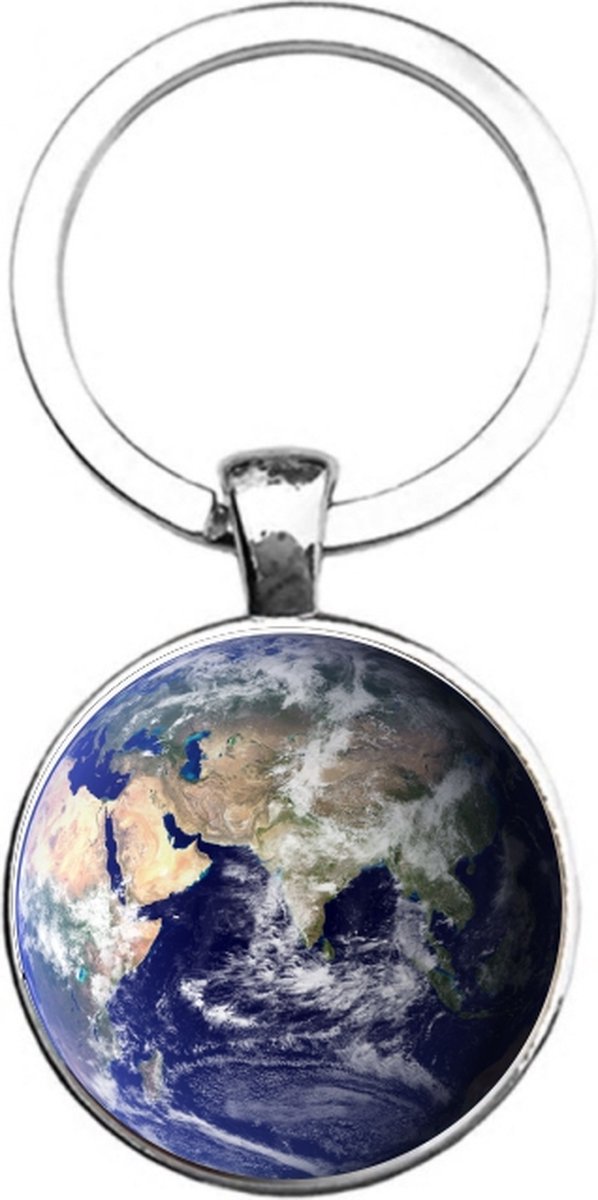 Sleutelhanger Glas - Wereld