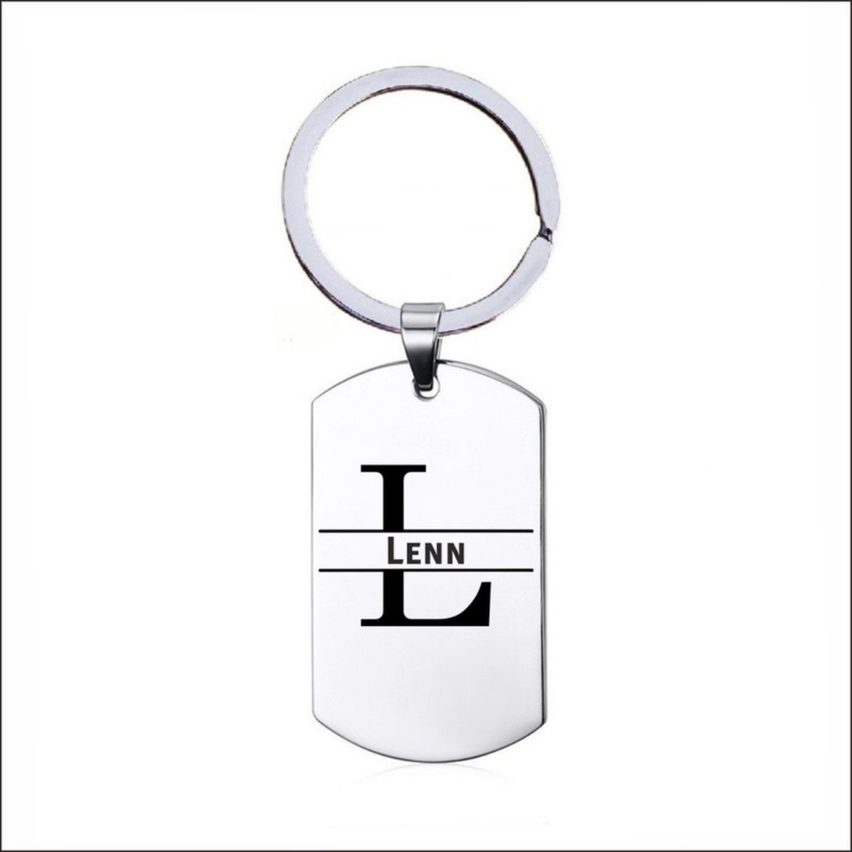 Sleutelhanger RVS Met Naam - Lenn