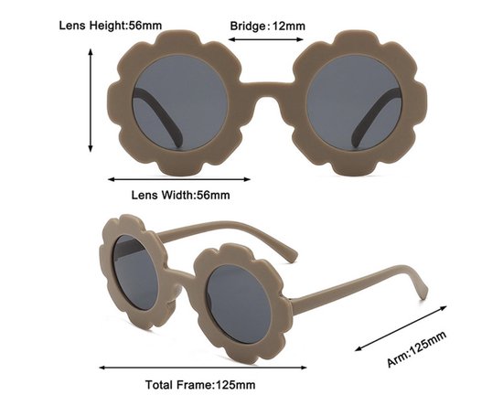 Babycure kids zonnebril - Roze, Blauw, Zwart - 3 kleuren brillen - Hippe flower sunglass - Stoer voor kinderen van Babycure — afbeelding 2