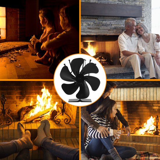4 Bladen Efficiënte Warmteverdeling Thuis Haard Zw... – Grandado