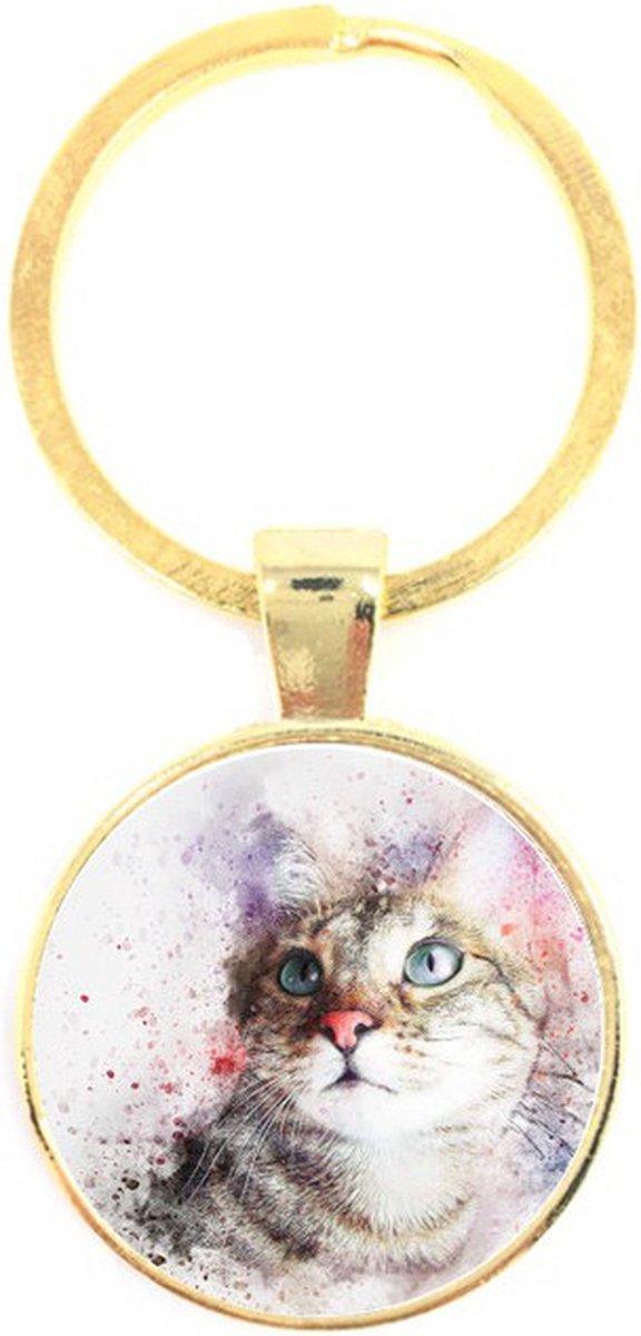 Sleutelhanger Glas - Kat