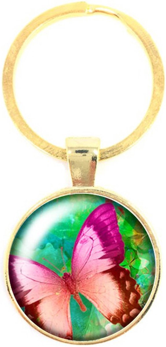 Sleutelhanger Glas - Vlinder