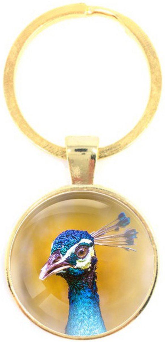 Sleutelhanger Glas - Pauw