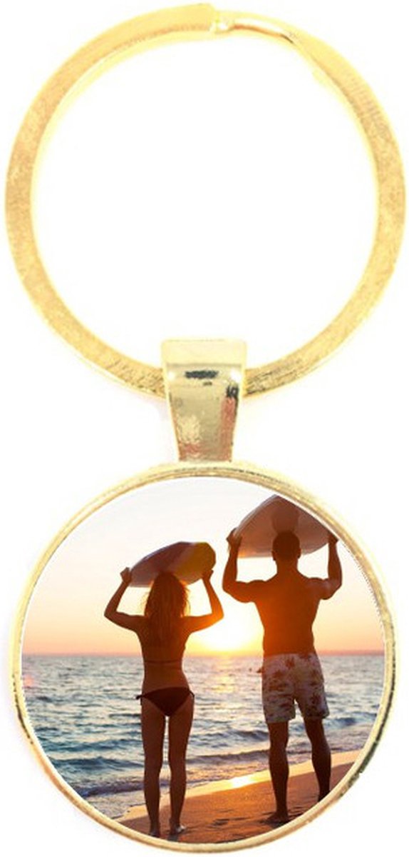Sleutelhanger Glas - Stel Surfen