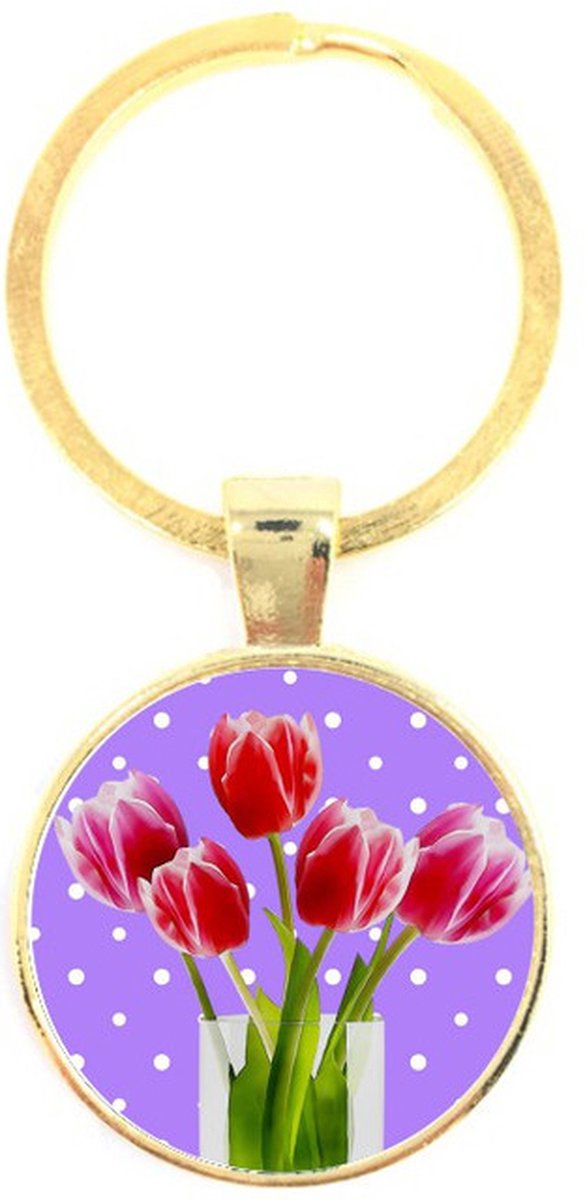 Sleutelhanger Glas - Tulpen
