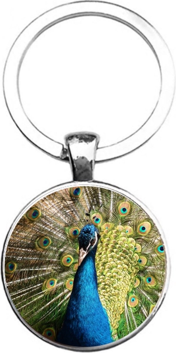 Sleutelhanger Glas - Pauw