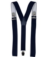 XXL bretel Donkerblauw met brede extra sterke stevige clips