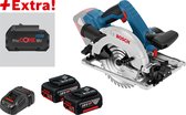 Bosch GKS 18V-57 G 18V Li-Ion Accu cirkelzaag set in L-Boxx (2x 5.0Ah & 1x 8.0 ProCORE accu) - 165mm