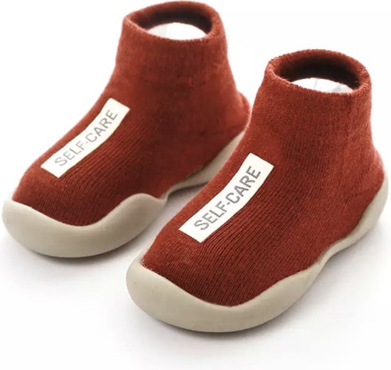 Anti-slip schoenen voor kinderen - sloffen van Baby-Slofje - Herfst - Winter - Maat 20/21 - Donkerrood