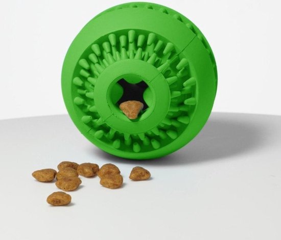 Pood - Snackbal Hond - Hondenspeelgoed - Sterk Rubber - 8 cm - Groen