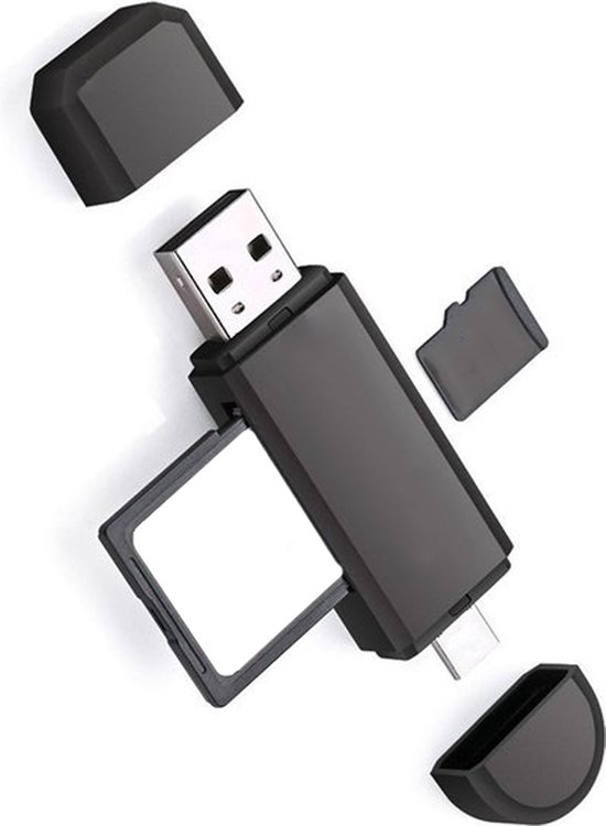 SD Kaartlezer USB Type C / OTG Micro SD Card 5-in-1 Reader USB - Geschikt voor Telefoon, PC en Tablet