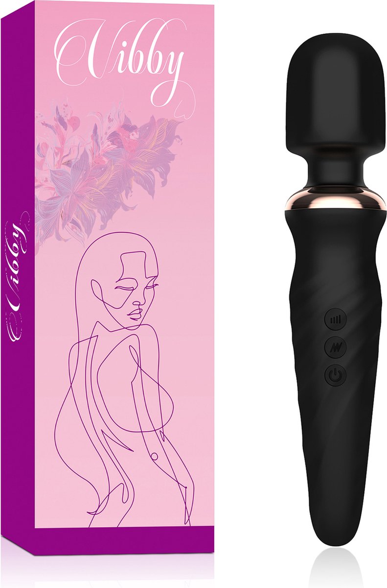 Goedkoopste Vibby® Magic Wand Vibrator - Stille Vibrators voor Vrouwen - G-Spot Vibrator & Clitoris Stimulator - Sex Toys ook voor Koppels - Zwart