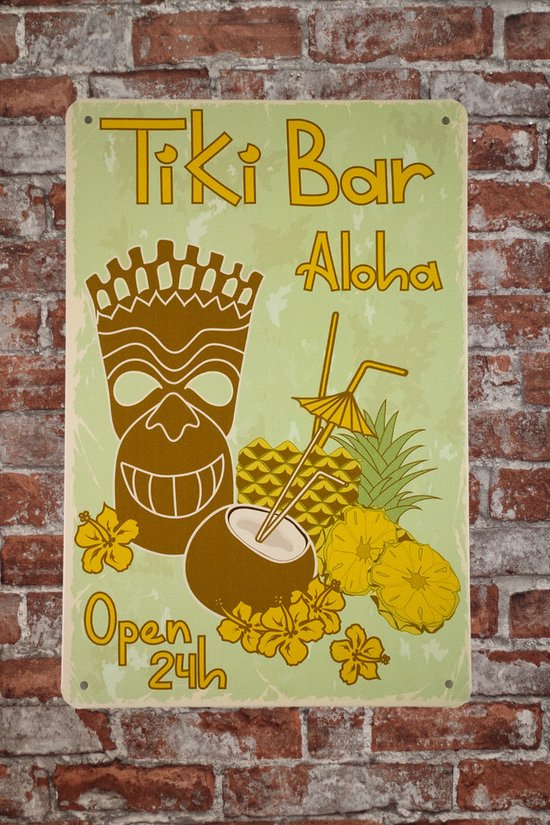 Metalen wandbord alcoholische drank 20x30 cm (3voor 22