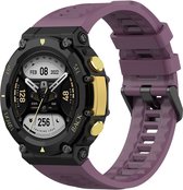 Siliconen Smartwatch bandje - Geschikt voor Amazfit T-Rex 2 siliconen bandje - paars - Strap-it Horlogeband / Polsband / Armband
