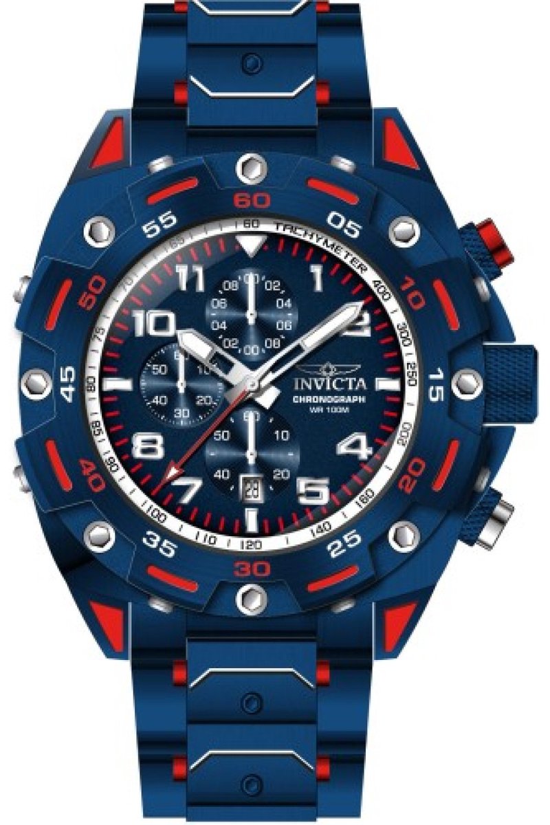 Invicta Sea Monster 37804 Heren Horloge - Waterdicht - Analoog - Quartz Uurwerk - Roestvrij Staal met blauwe Wijzerplaat -50m