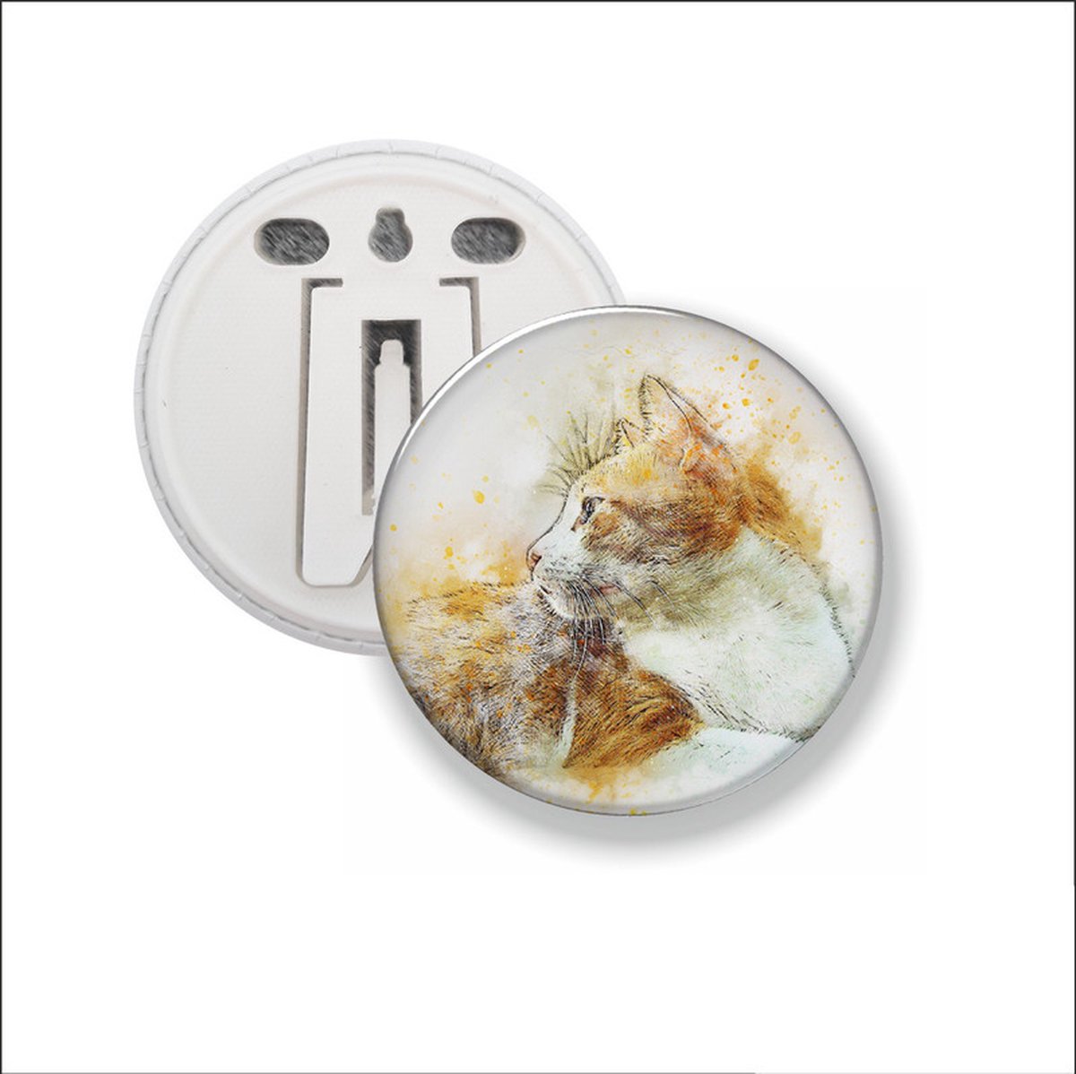 Button Met Clip - Kat