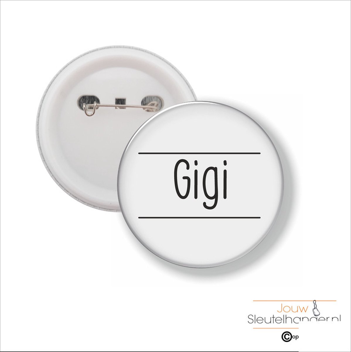 Button Met Speld 58 MM - Gigi