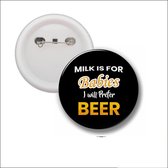 Button Met Speld 58 MM - Milk Is For Babies