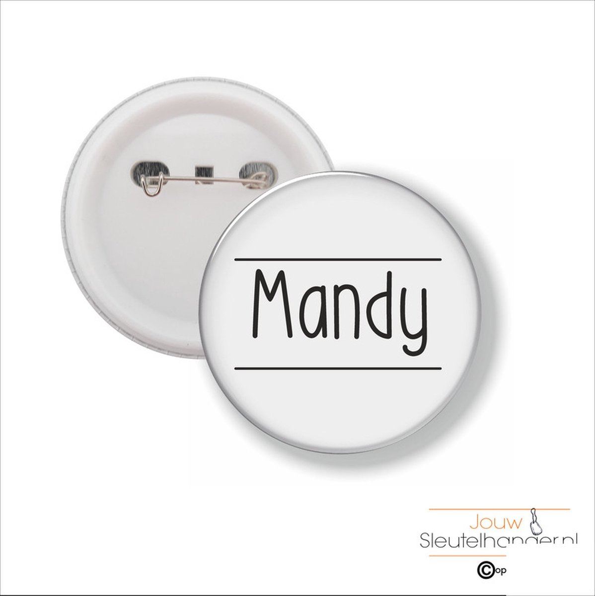 Button Met Speld 58 MM - Mandy