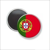 Button Met Magneet 58 MM - Vlag Portugal - NIET VOOR KLEDING