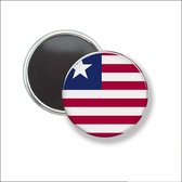 Button Met Magneet 58 MM - Vlag Liberia - NIET VOOR KLEDING