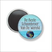 Button Met Magneet 58 MM - De Beste Schoonbroer Van De Wereld - NIET VOOR KLEDING