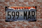 Wandbord - Kenteken plaat Nevada - Metalen wandbord - Mancave - Mancave decoratie - Metalen borden - Metal sign - Bar decoratie - Tekst bord - Wandborden – Bar - Wand Decoratie - Metalen bord - UV