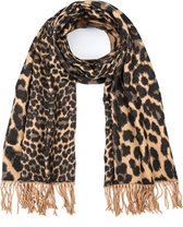 Dames - Omslagdoek - Sjaal - Panter - Cheetah - Winter - Herfst - Trendy - Camel