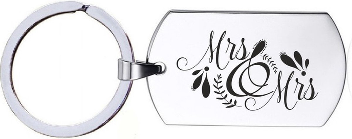 Sleutelhanger RVS - Mr & Mrs