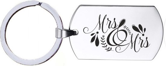 Sleutelhanger RVS - Mr & Mrs