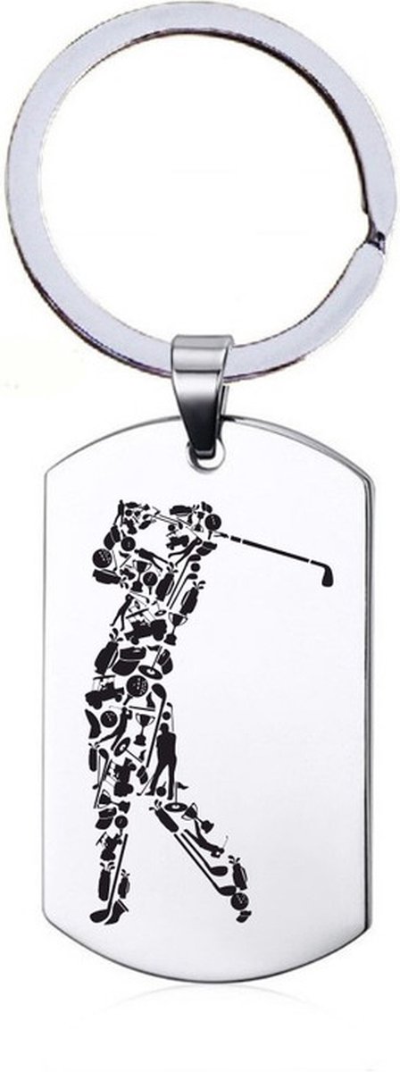 Sleutelhanger RVS - Golf