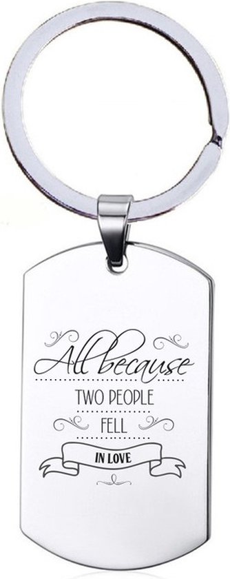 Family - All Because Two People Fell In Love Wood Sign - Country Marketplace