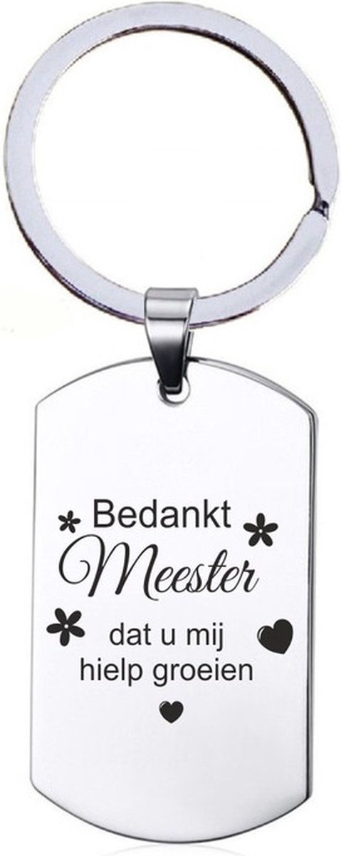 Sleutelhanger RVS - Bedankt Meester