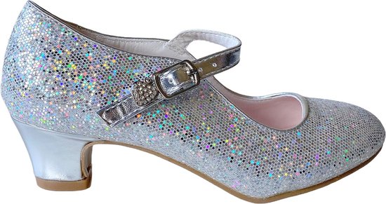 Elsa en Anna schoenen zilver glitterhartje Prinsessen schoenen - maat 27  (binnenmaat... | bol.com