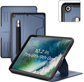 Zugu case - iPad 10.2 Gen 7, 8 & 9 (2019/2020/2021) - oersterke luxe flip-over case - volledige 360˚ bescherming – met multifunctionele standaard functie – geschikt voor Apple Pencil - Slate