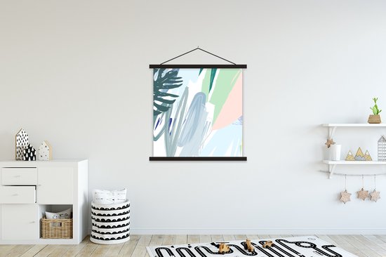 Porte-affiche avec affiche - Affiche scolaire - Été - Teinté - Couleur - Abstrait - 120x120 cm - Lattes noires