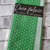 Deco Stof, 100% Polyester, quilten, patchwork, embroidery, 70 x 100 cm, Patroon groen met hartjes