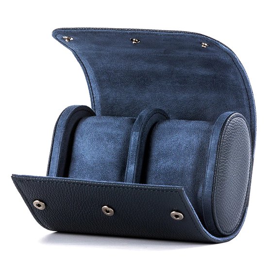 Luxe PU Leder Horlogedoos Voor 1/2/3 Horloges - Vintage Heren Horloge Rol Blauw