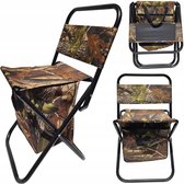 Chaise de pêcheur avec dossier et sac isotherme - 56 x 39 x 31 cm - Pliable - Relaxdays - Green Shades -