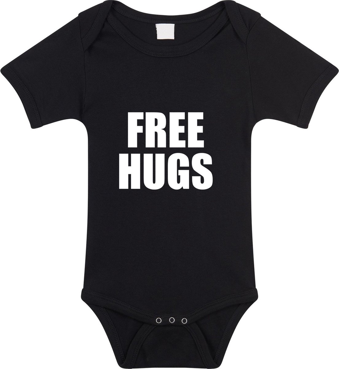 Free hugs tekst baby rompertje zwart jongens en meisjes - Kraamcadeau - Babykleding 92
